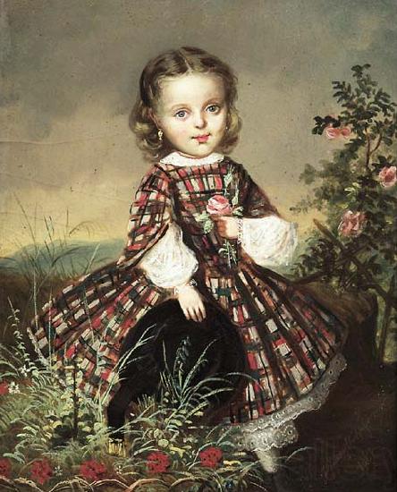 unknow artist Francisca Keban geboren 27.Januar 1858, gemalt 2.Dezember 1861 Norge oil painting art